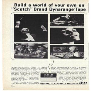 1967 3M Scotch Brand Dynarange Magnetic Tape Vintage Magazine Print Ad/Poster